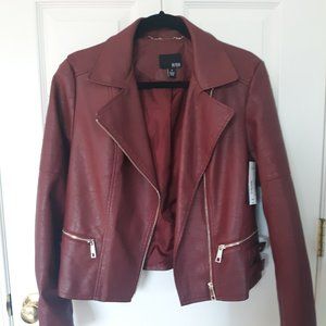 ana red leather jacket